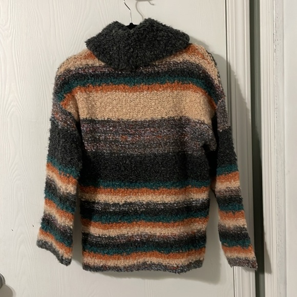 Moth Anthropologie Color Block Wool Blend Turtleneck Sweater Oversized XS - Picture 5 of 6
